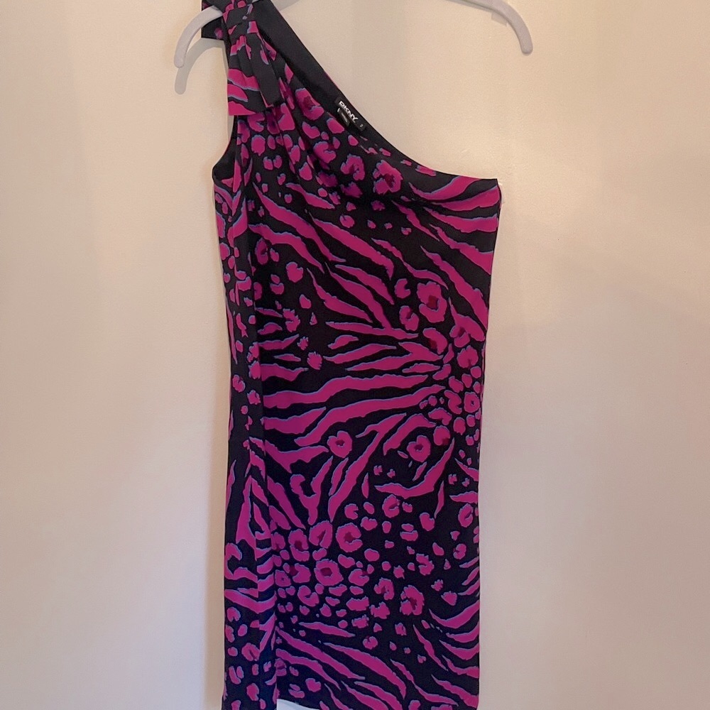 DKNY Silk One Shoulder Dress